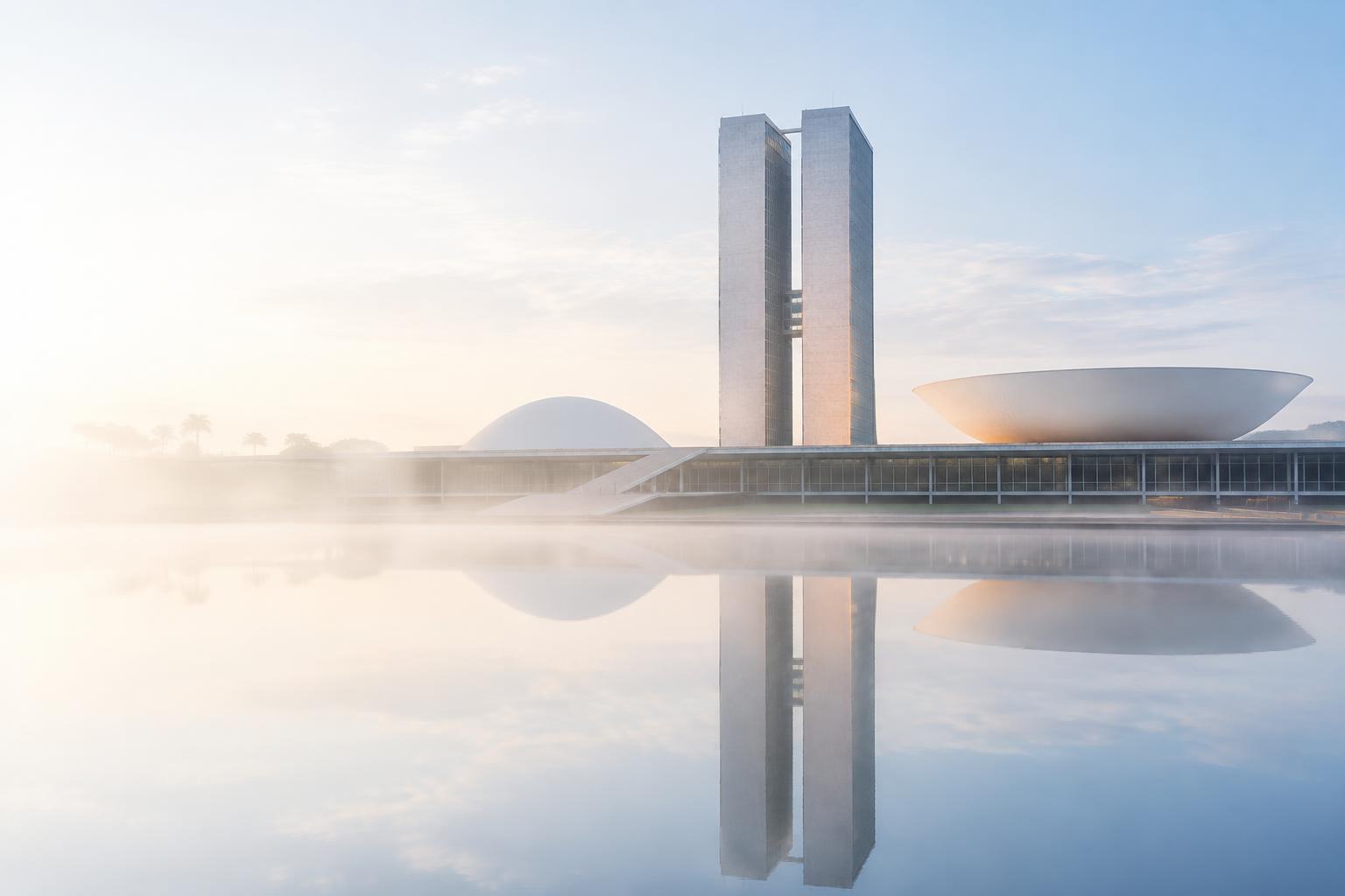 Congresso Nacional em Brasília ao amanhecer